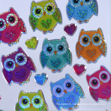 Custom Decorative Owl Color Plastic Sticker